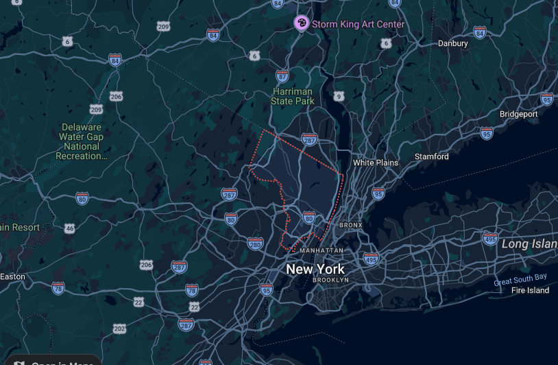 Bergen County service area map