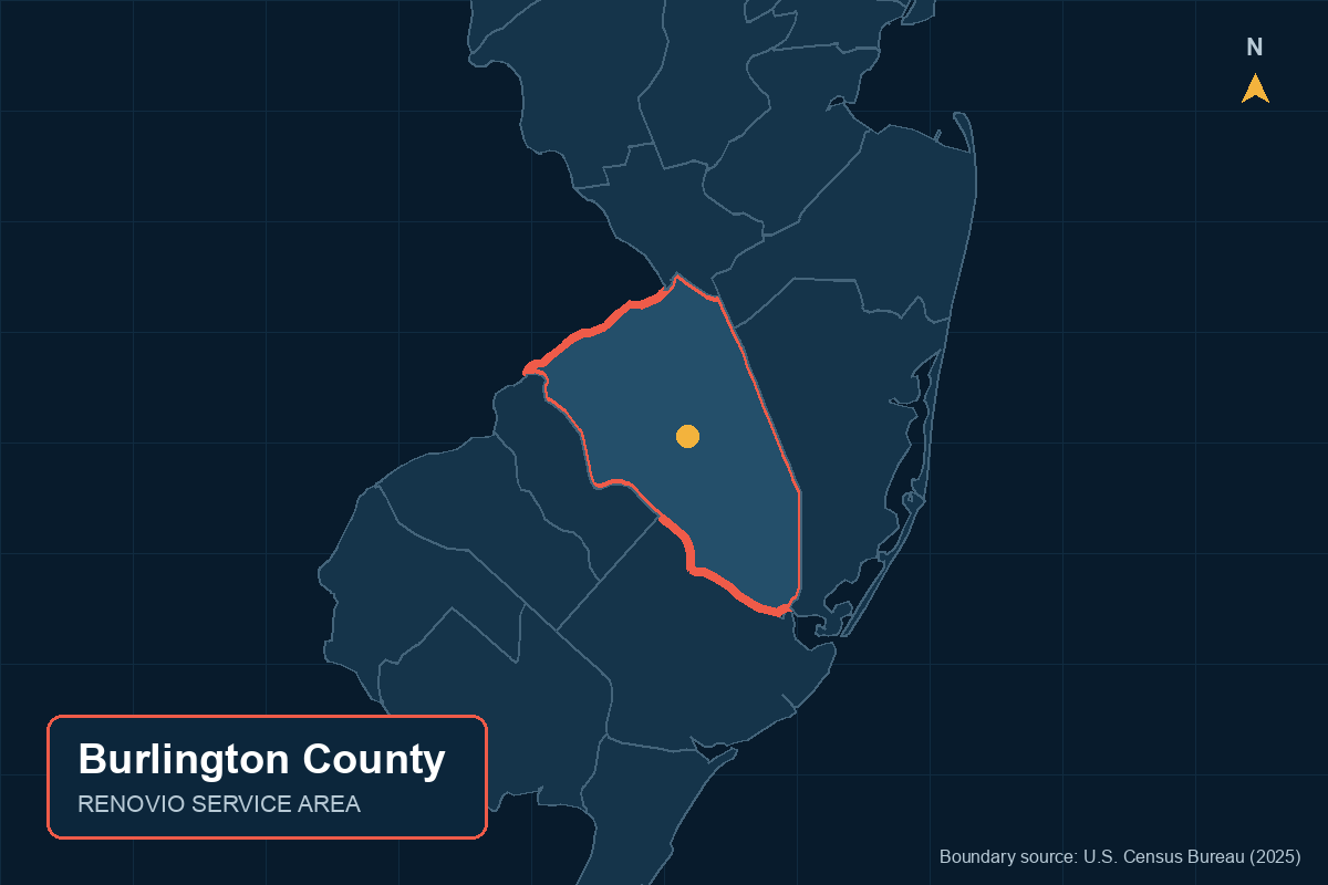Burlington County service area map