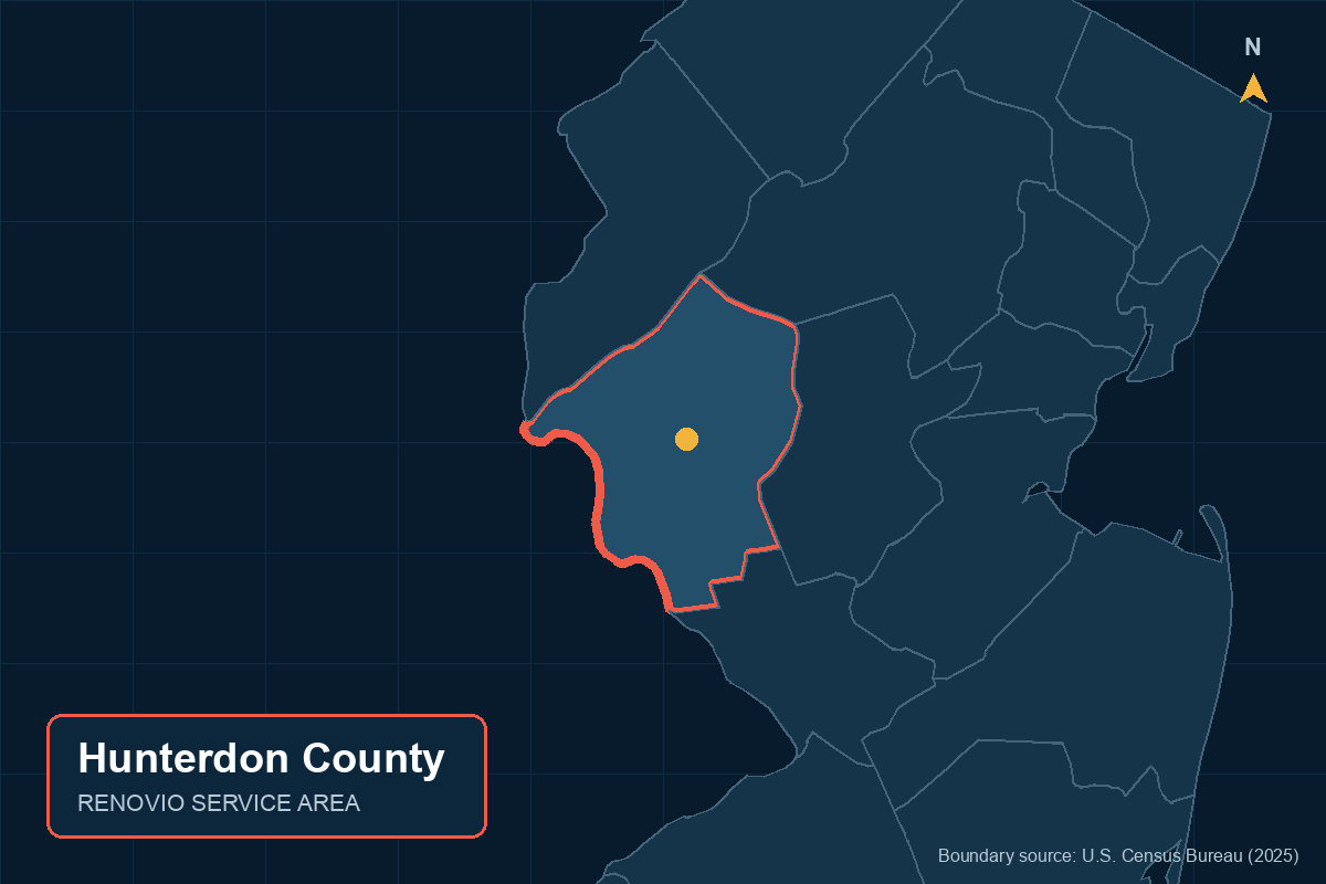 Hunterdon County service area map