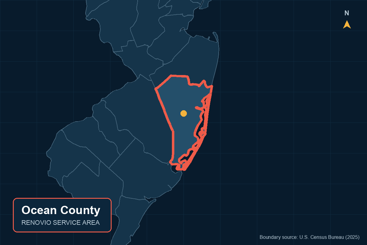 Ocean County service area map