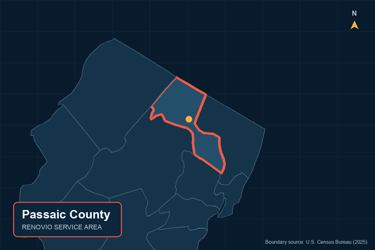 Passaic County service area map